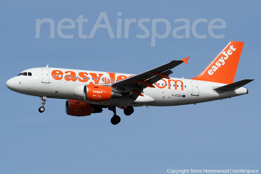 easyJet Airbus A319-111 (G-EZDI) | Photo 153710