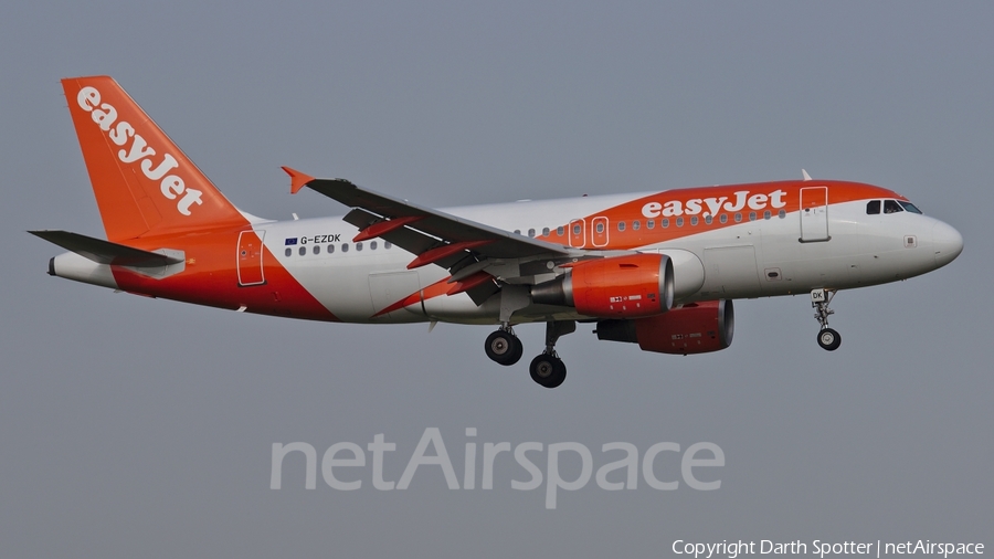 easyJet Airbus A319-111 (G-EZDK) | Photo 230480