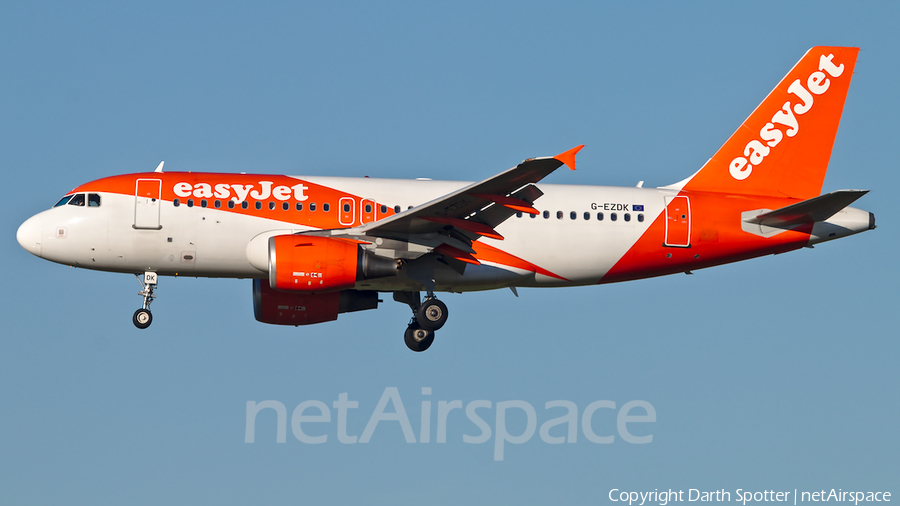 easyJet Airbus A319-111 (G-EZDK) | Photo 358407