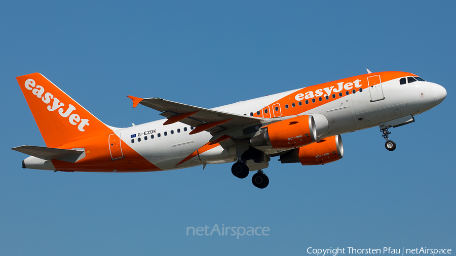 easyJet Airbus A319-111 (G-EZDK) | Photo 204010