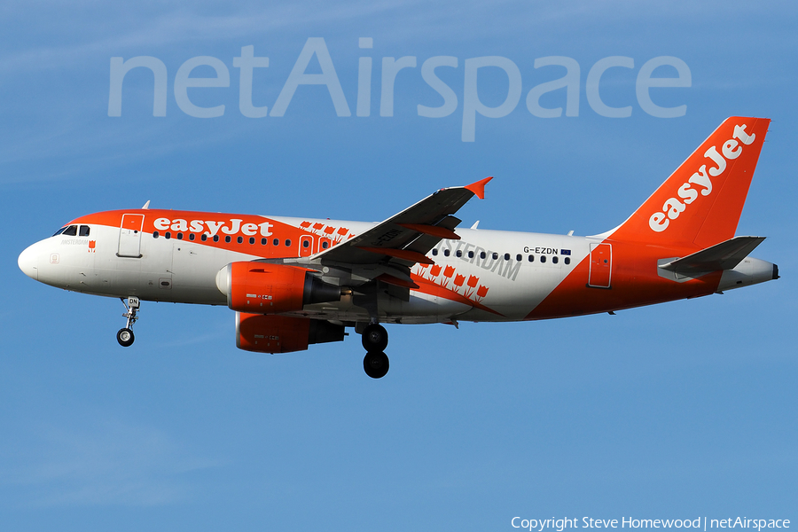 easyJet Airbus A319-111 (G-EZDN) | Photo 149725