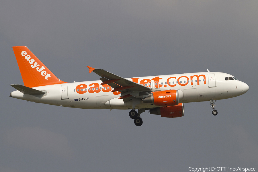 easyJet Airbus A319-111 (G-EZDP) | Photo 288288