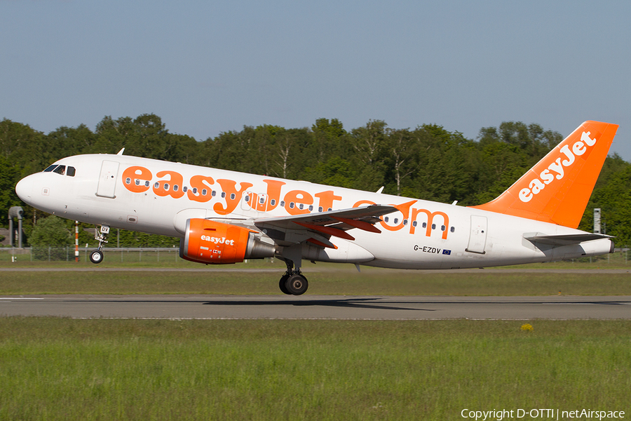 easyJet Airbus A319-111 (G-EZDV) | Photo 494808