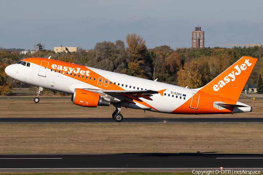 easyJet Airbus A319-111 (G-EZDV) | Photo 273697