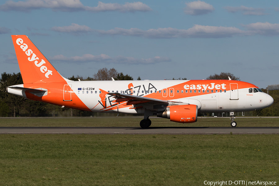 easyJet Airbus A319-111 (G-EZDW) | Photo 159056