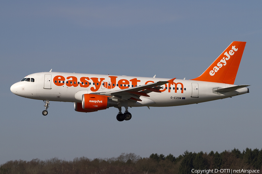 easyJet Airbus A319-111 (G-EZDW) | Photo 287625