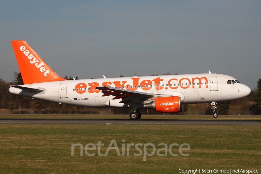 easyJet Airbus A319-111 (G-EZDX) | Photo 43426