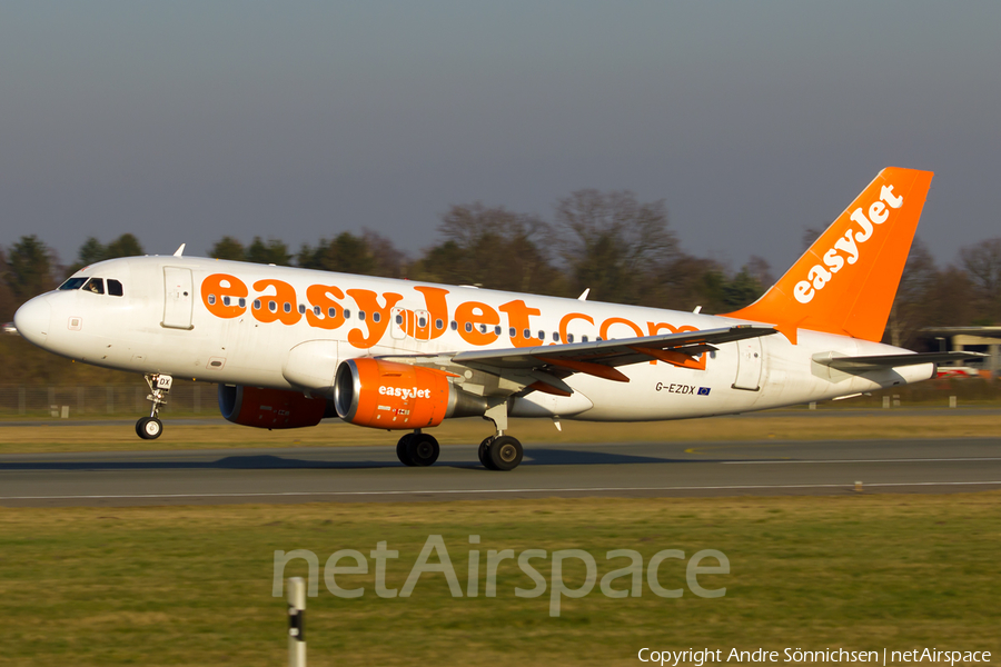 easyJet Airbus A319-111 (G-EZDX) | Photo 43707