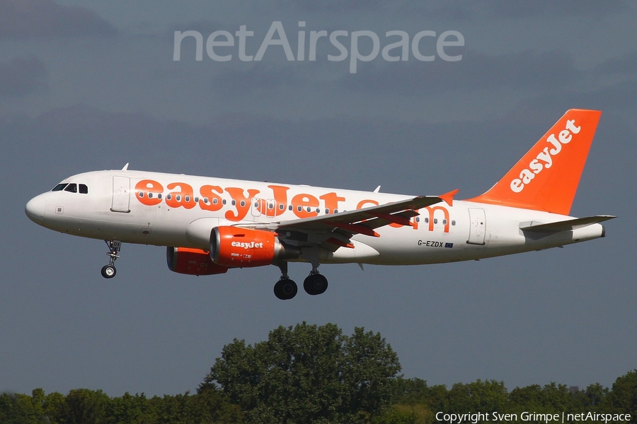 easyJet Airbus A319-111 (G-EZDX) | Photo 77414