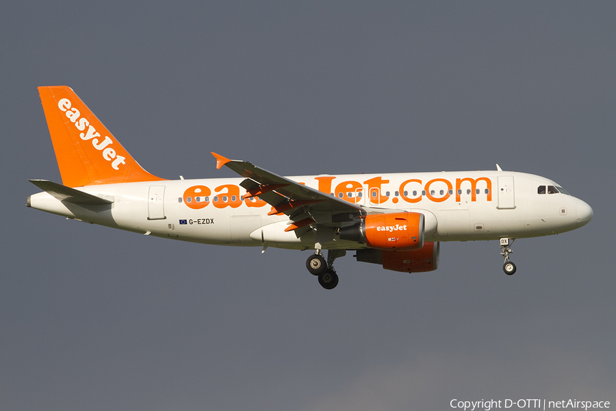 easyJet Airbus A319-111 (G-EZDX) | Photo 351366