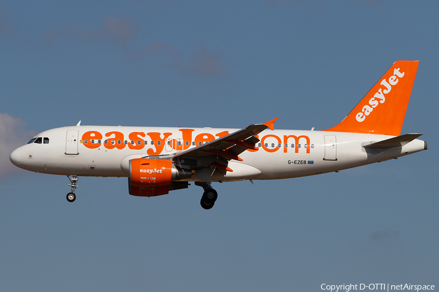 easyJet Airbus A319-111 (G-EZEB) | Photo 354870
