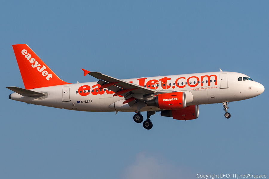 easyJet Airbus A319-111 (G-EZET) | Photo 203538