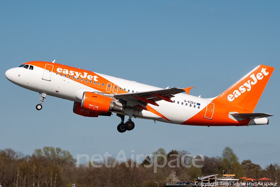 easyJet Airbus A319-111 (G-EZEV) | Photo 74497