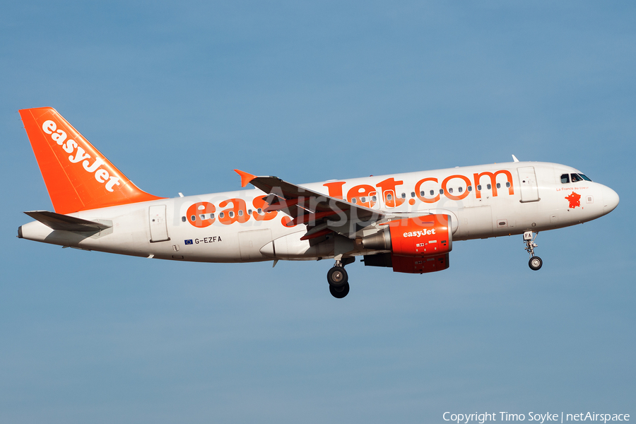 easyJet Airbus A319-111 (G-EZFA) | Photo 109168