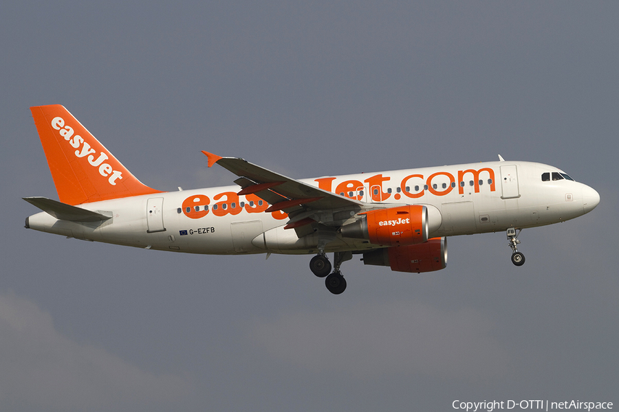 easyJet Airbus A319-111 (G-EZFB) | Photo 288622