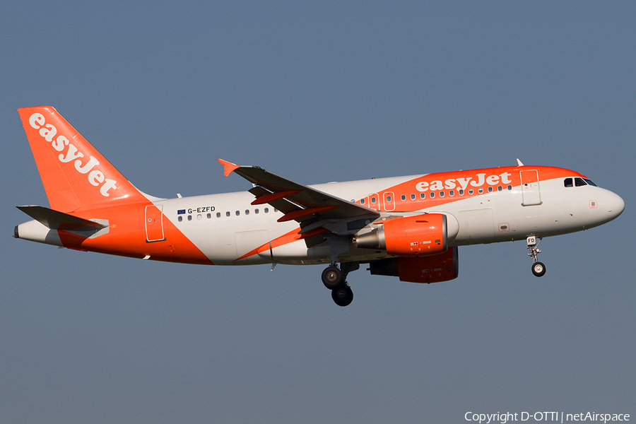 easyJet Airbus A319-111 (G-EZFD) | Photo 527049