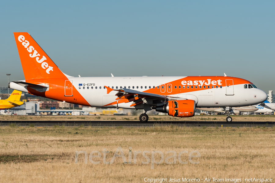 easyJet Airbus A319-111 (G-EZFD) | Photo 171668