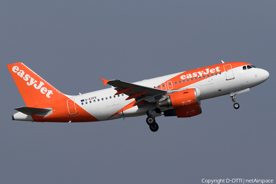 easyJet Airbus A319-111 (G-EZFE) | Photo 159323