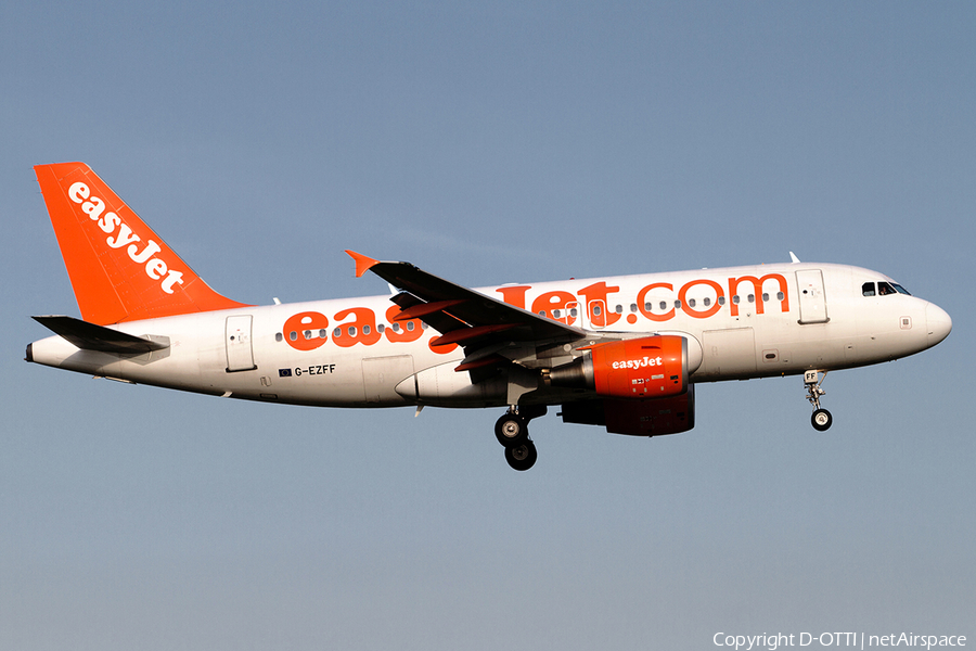 easyJet Airbus A319-111 (G-EZFF) | Photo 518458