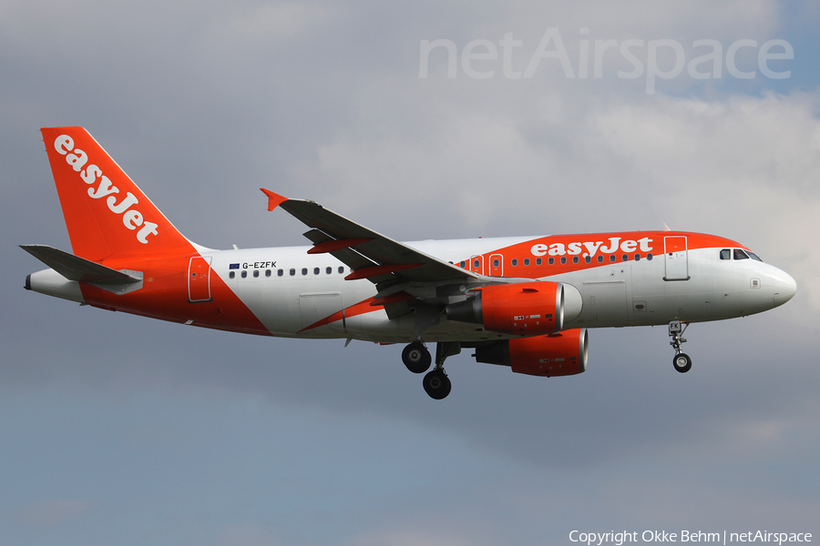 easyJet Airbus A319-111 (G-EZFK) | Photo 176785