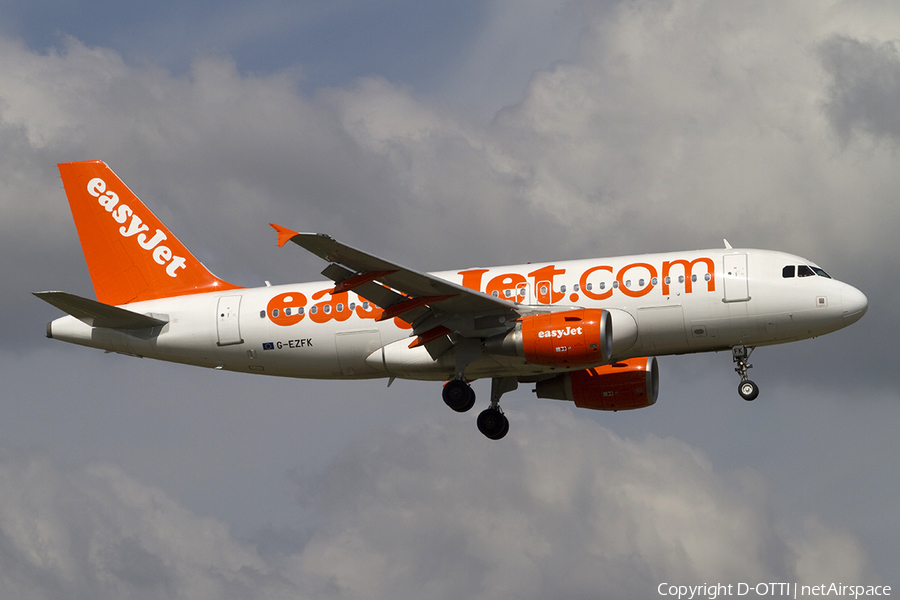 easyJet Airbus A319-111 (G-EZFK) | Photo 288108