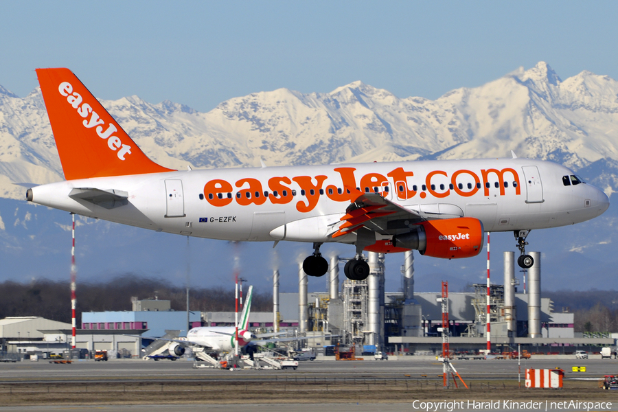 easyJet Airbus A319-111 (G-EZFK) | Photo 308684