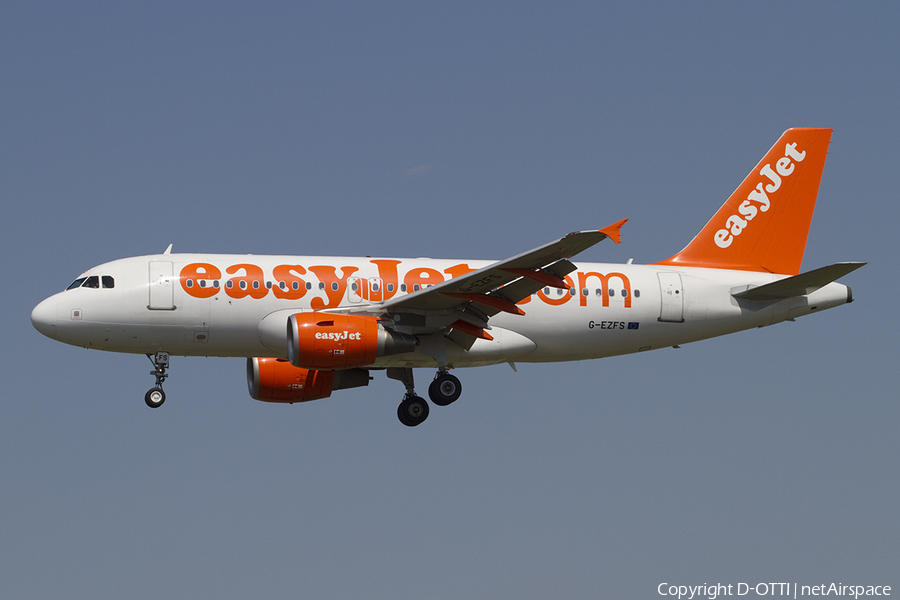 easyJet Airbus A319-111 (G-EZFS) | Photo 384806