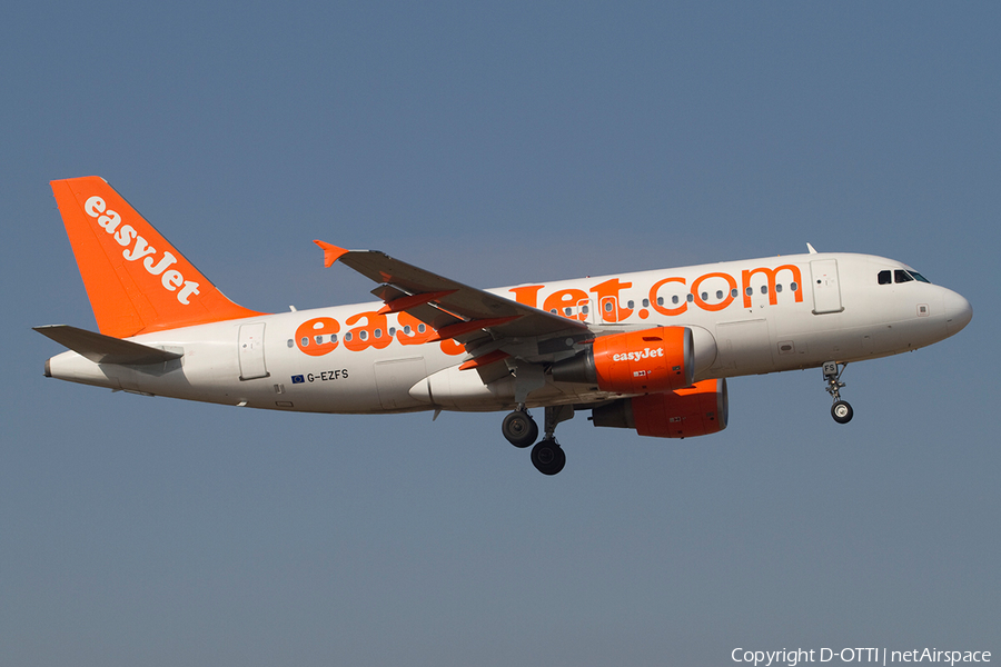 easyJet Airbus A319-111 (G-EZFS) | Photo 376339