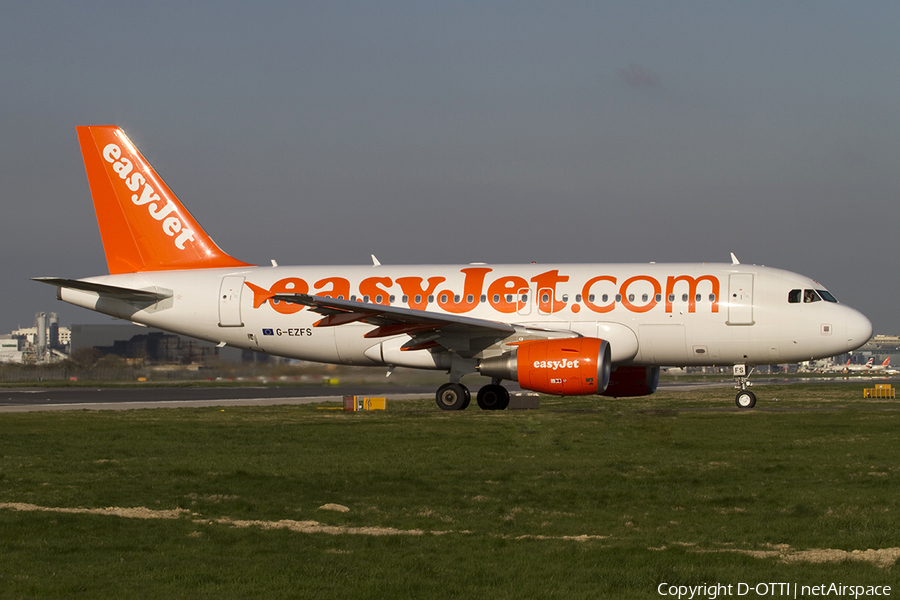 easyJet Airbus A319-111 (G-EZFS) | Photo 288469