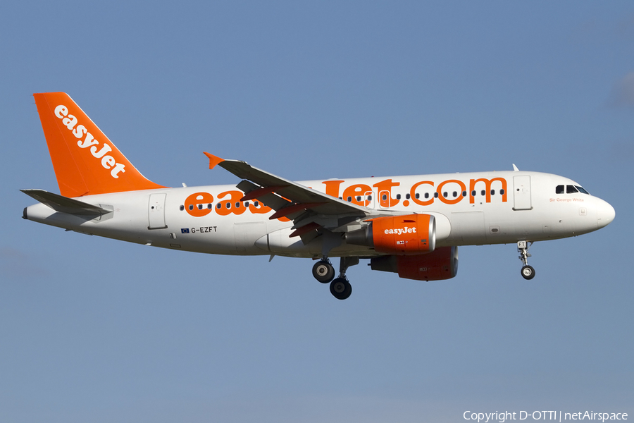 easyJet Airbus A319-111 (G-EZFT) | Photo 409229