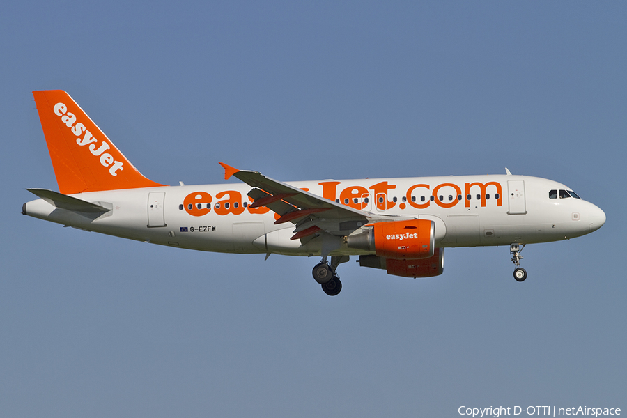 easyJet Airbus A319-111 (G-EZFW) | Photo 358340