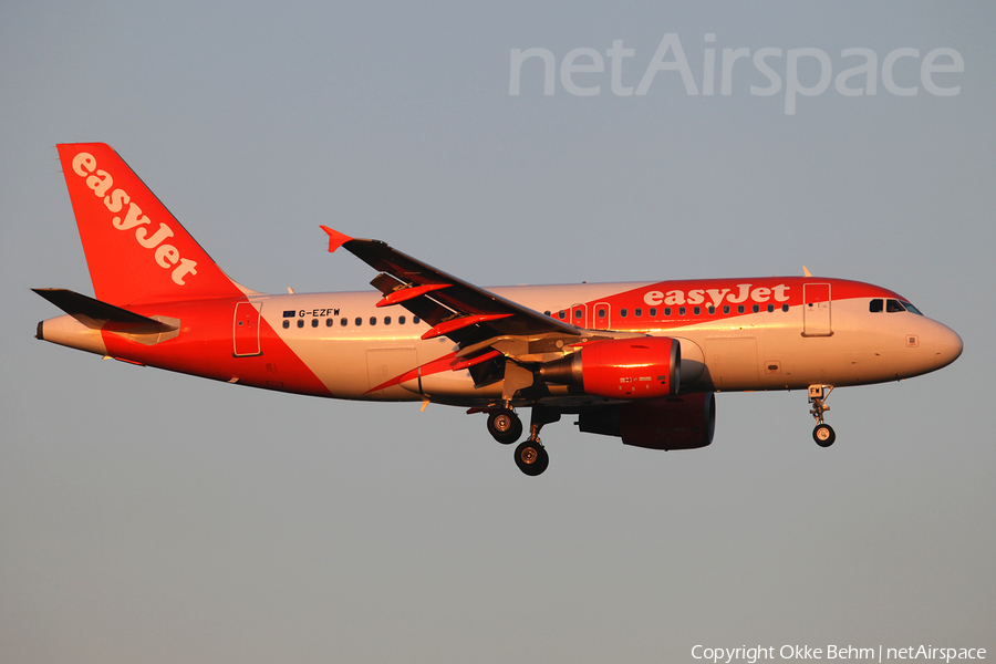 easyJet Airbus A319-111 (G-EZFW) | Photo 213608