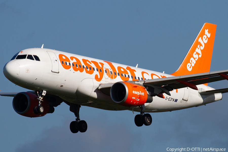 easyJet Airbus A319-111 (G-EZFW) | Photo 516616