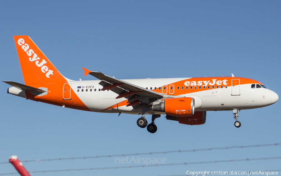 easyJet Airbus A319-111 (G-EZFZ) | Photo 213495