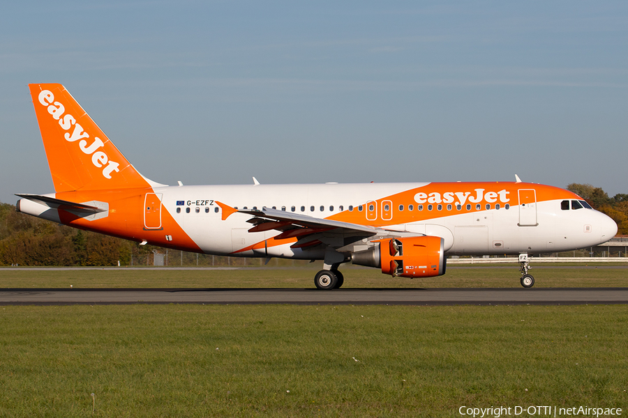 easyJet Airbus A319-111 (G-EZFZ) | Photo 269036