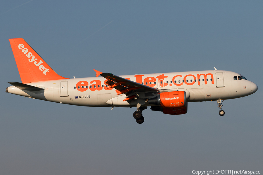 easyJet Airbus A319-111 (G-EZGE) | Photo 526895