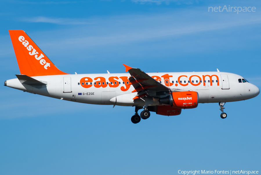 easyJet Airbus A319-111 (G-EZGE) | Photo 296854