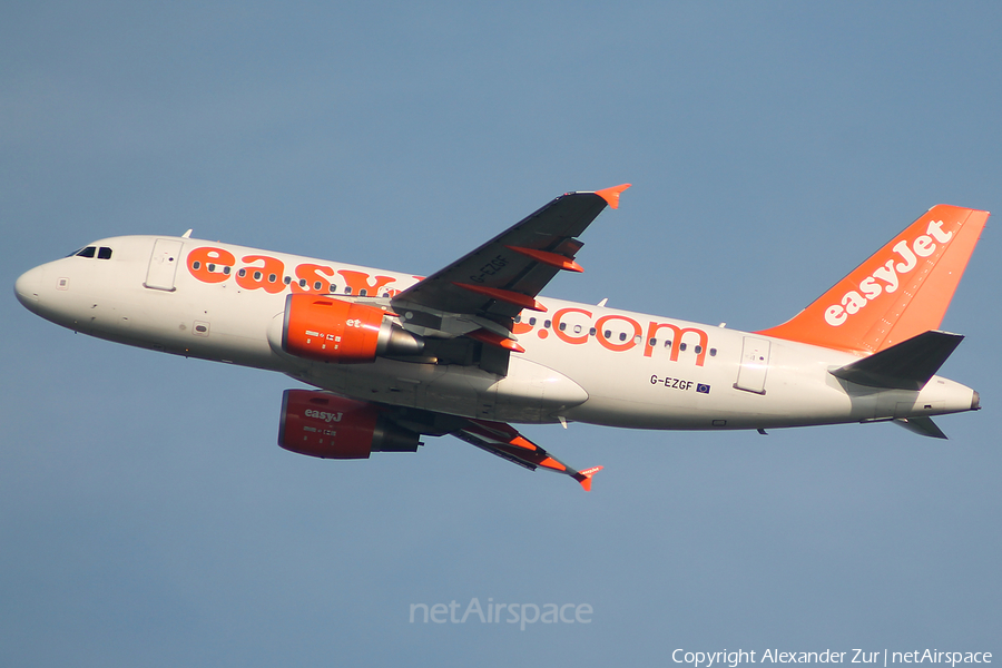 easyJet Airbus A319-111 (G-EZGF) | Photo 434494