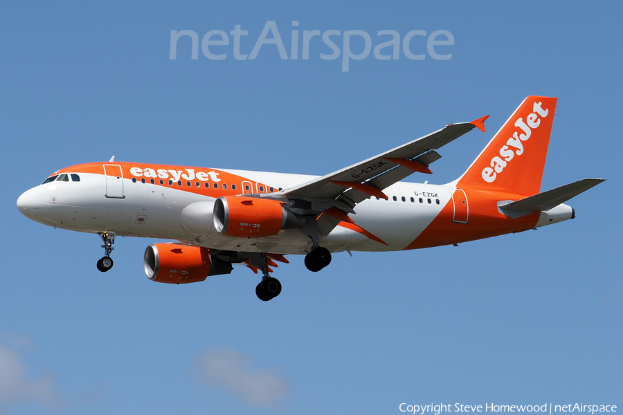 easyJet Airbus A319-111 (G-EZGK) | Photo 583691