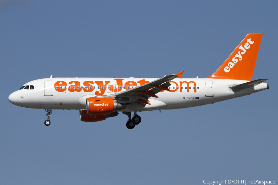 easyJet Airbus A319-111 (G-EZGN) | Photo 408690