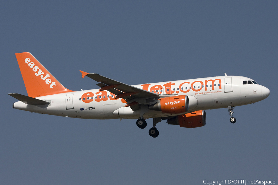 easyJet Airbus A319-111 (G-EZIG) | Photo 272753