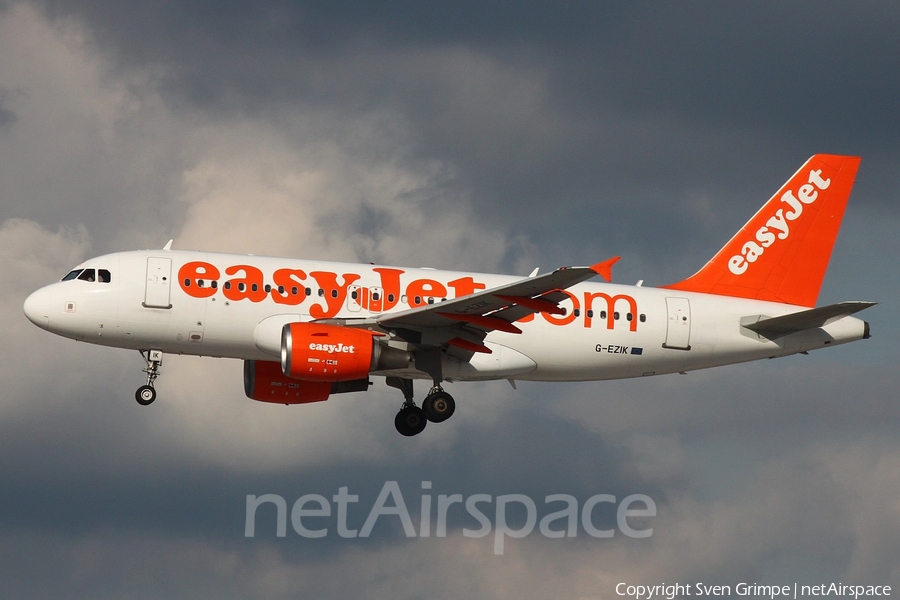 easyJet Airbus A319-111 (G-EZIK) | Photo 169801