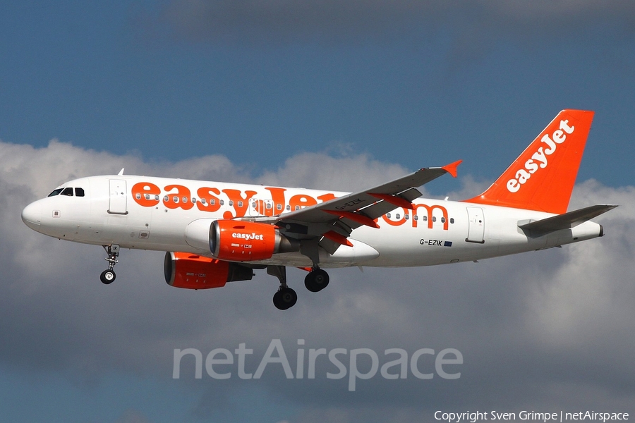 easyJet Airbus A319-111 (G-EZIK) | Photo 170067