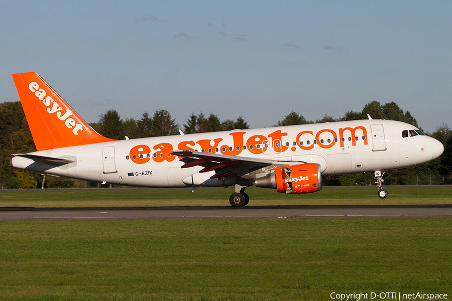easyJet Airbus A319-111 (G-EZIK) | Photo 518184