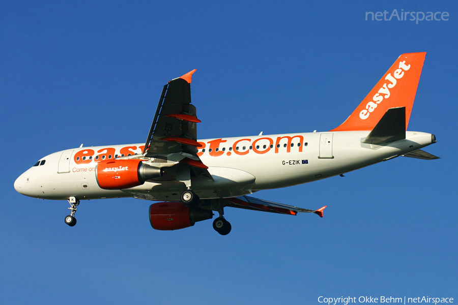 easyJet Airbus A319-111 (G-EZIK) | Photo 42315