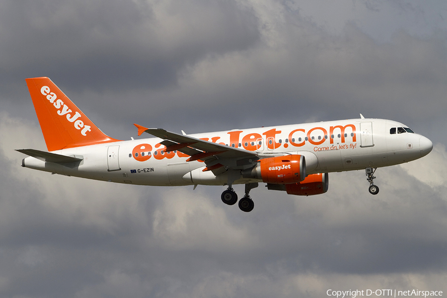 easyJet Airbus A319-111 (G-EZIN) | Photo 288109