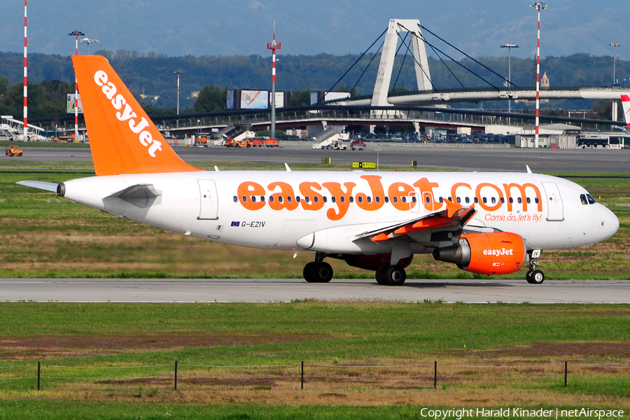 easyJet Airbus A319-111 (G-EZIV) | Photo 311142