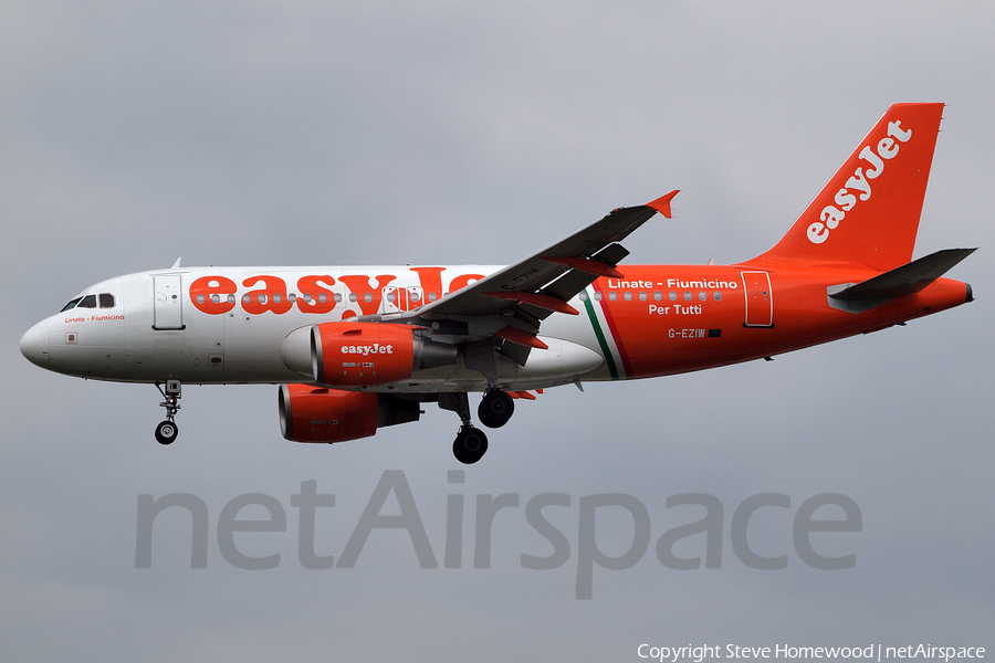 easyJet Airbus A319-111 (G-EZIW) | Photo 110061