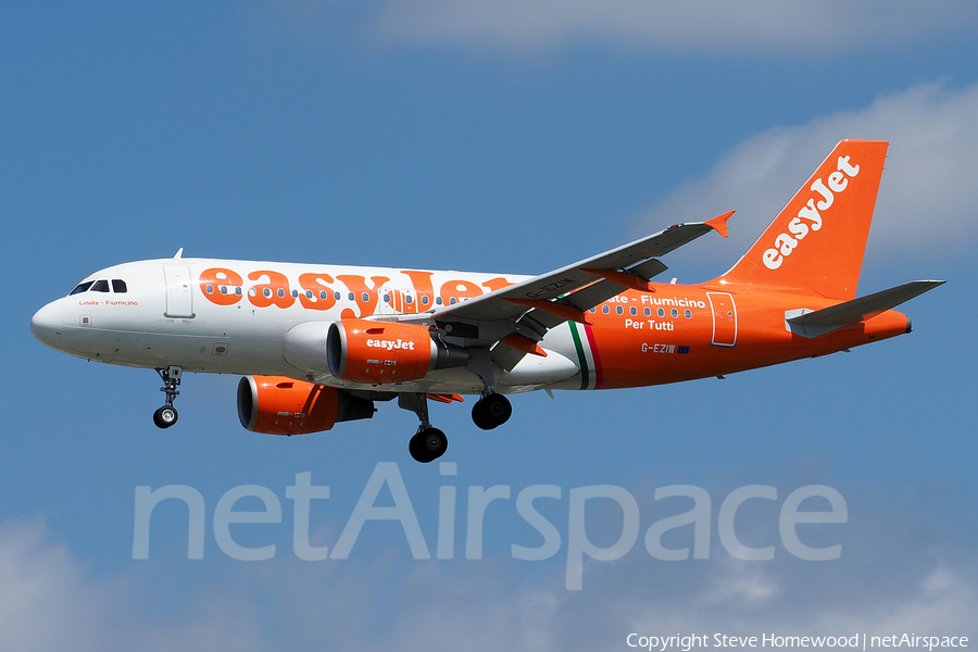 easyJet Airbus A319-111 (G-EZIW) | Photo 174682