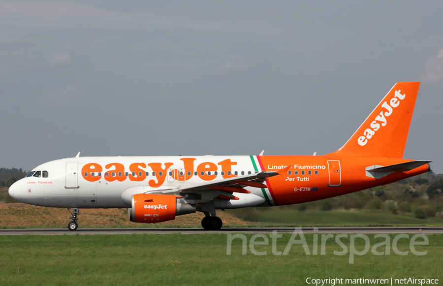 easyJet Airbus A319-111 (G-EZIW) | Photo 240139